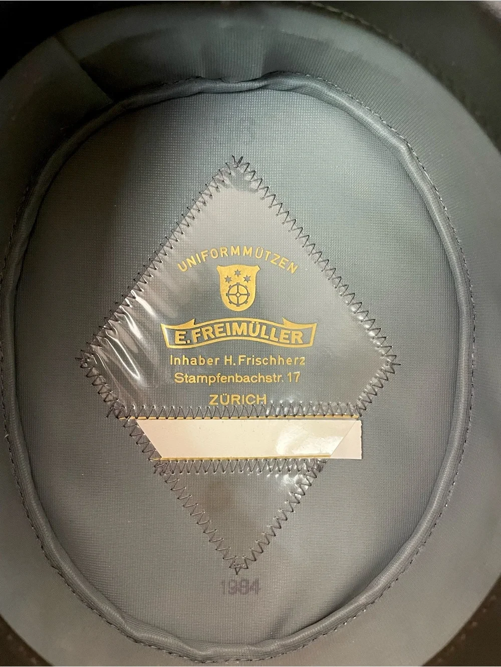 Vintage Patent Leather Swiss Military Officers Kepi Hat Zurich